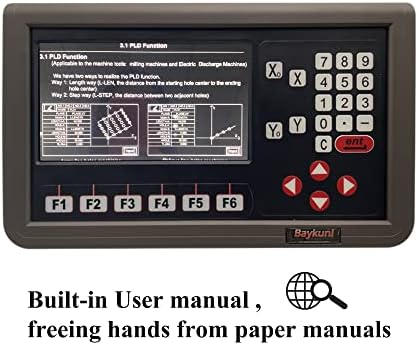 LCD Screen 2 Axis Digital Readout Display High Accuracy Magnetic Scale Encoder 1um Resolution 320mm and 5um Resolution 1020mm ((12"x40") for Lathe Machine