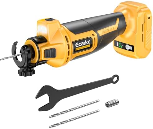 Ecarke Cordless Drywall Cutting Tool Compatible with DeWALT Battery: Ecarke Up to 30000 RPM Brushless Router 20v Saw with 3 Speed Adjustable,Drywall Rotary Tool for Sheetrock,Wood,Plywood(Tool Only)