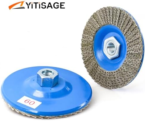 4.5" Diamond Flap Disc,Plastic Back Grinding Wheel for Marble,Ceramics,Sander Tile,Stone,Glass,Concrete(Grit 60-1pc)