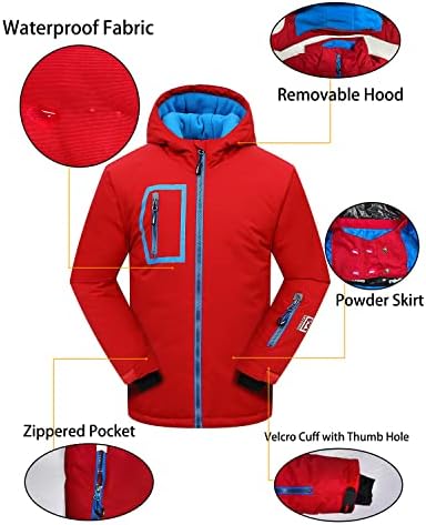 PHIBEE Big Boy's Waterproof Breathable Snowboard Ski Jacket