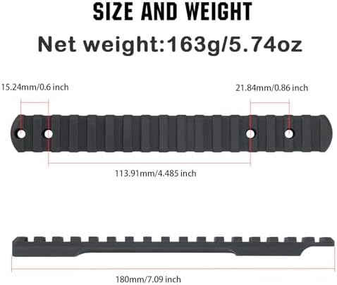ohhunt Rail Mount 0 MOA Scope Mount Picatinny Steel with #6-48 #8-40 Screws Compatible with Remington 700 Short Action | Long Action (Long Action | 0 MOA)