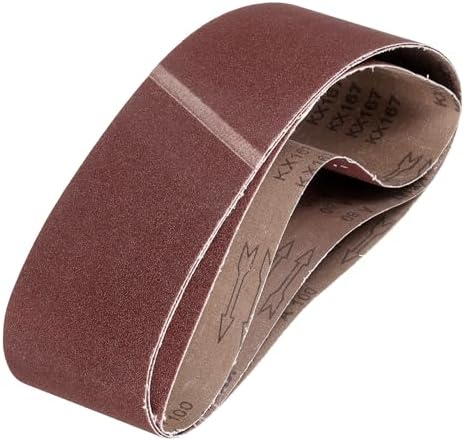 HARFINGTON 6 x 48 Inch Sanding Belts, 3 Pcs 100 Grits Aluminum Oxide