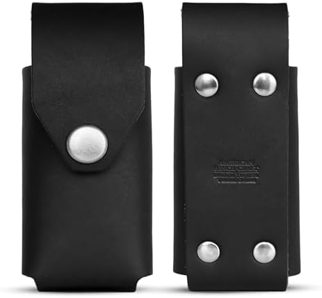 American Bench Craft Leather Multi Tool Pouch fits Victorinox Swiss Army SwissTool Multi-Tool, Leather, Sheath, Holster, Pouch ONLY – Tool NOT Included (Black)