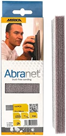 Mirka Abranet Net Sheets Sandpaper 2.75 x 8 inch Grit 80 10 pcs