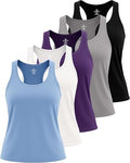 5 Pack Women's Dry Fit Tank Tops Sleeveless Athletic Workout Gym Yoga