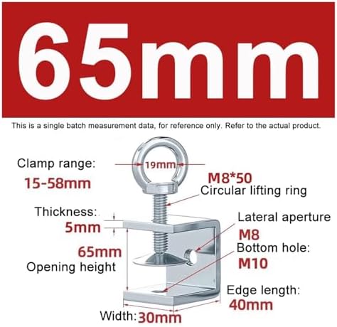 1PCS Galvanized Carbon Steel Tiger Clamp Multiple Shapes Open Height 20-130MM Thickened Material Fixed Fixture Clamping Device(65MM,O Type)