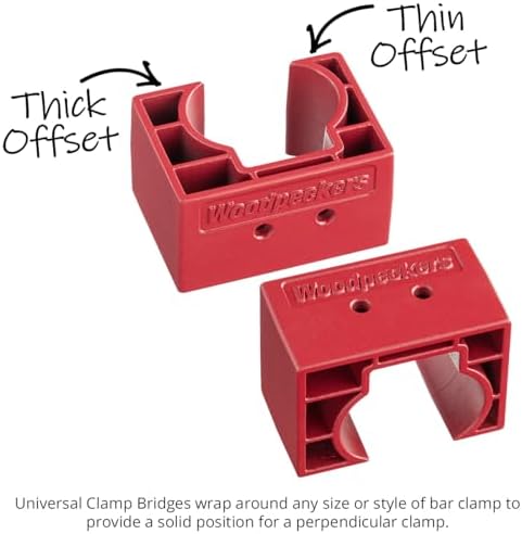Woodpeckers Universal Clamp Bridges 24-Pack, Stack & Cross Clamps for Complex Glue-Ups, Works with Pipe, Parallel Jaw, Bar & F-Clamps, Improves Alignment & Pressure, Made in USA UCB-23X2