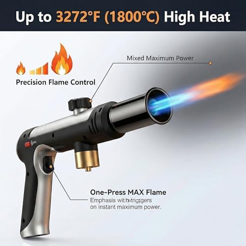 Forenee Propane Torch Gun 3272°F High Heat Torch with Safety Lock