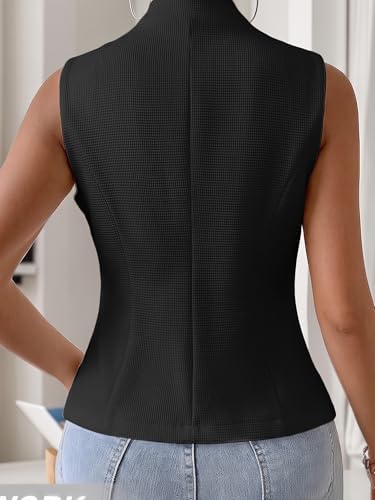 Mina Self Women's Sleeveless Sweater Vest,Knit Stretchy Dressy Casual Top