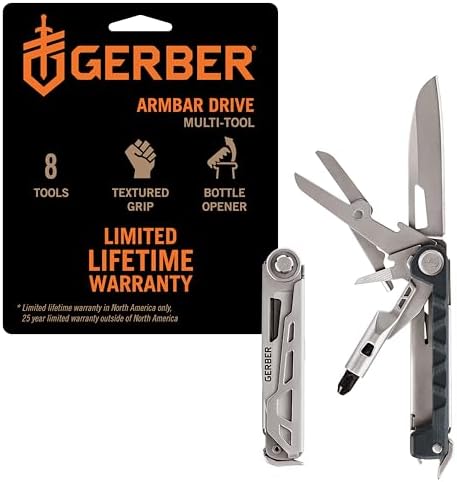 Gerber Gear Armbar Drive 8-in-1 Pocket Knife EDC Multitool with Screwdriver, 2.5" Blade, Urban Blue