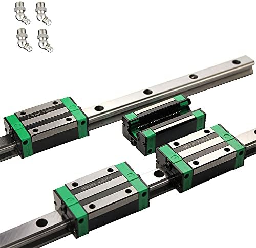 Linear Guide Rail 2 X HGR 20-900mm Linear Slide Rail + 4 X Bearing Blocks Linear Guideway Rail for DIY CNC Routers Lathes Mills