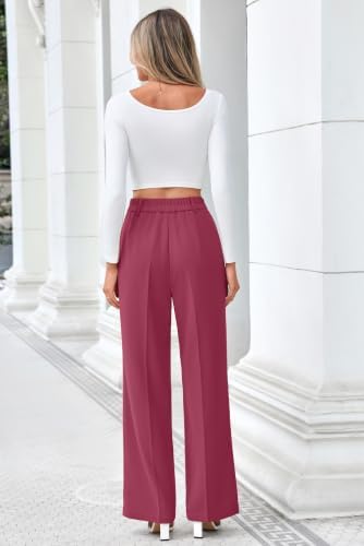 FUNYYZO Wide Leg Dress Pants for Women Work Slacks Business Casual Outfits
