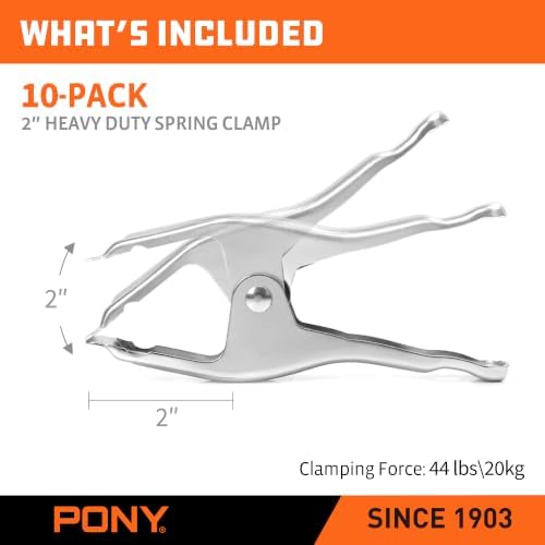 PONY 6" Heavy Duty Metal Spring Clamp Set, 10-Piece