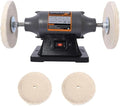 8-Inch Electric Polisher Bench Buffer Grinder - Includes 4PCs 80Ply Thic Buffing Wheels Ideal Benchtop Buffing Machine for Polishing Metal, Jewelry, Knives, Wood, Jade, and Plastic