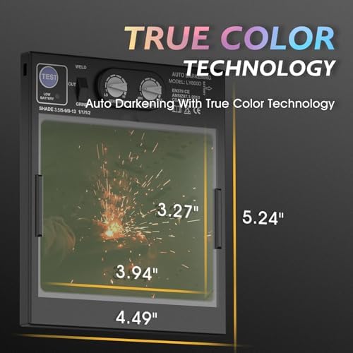 TOOLIOM True Color Auto Darkening Welding Helmet with Large View