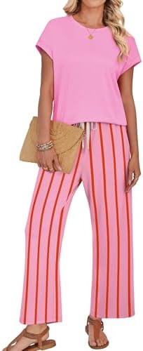 WIHOLL Two Piece Sets for Women Summer Spring Outfits Lounge Sets Beach Vacation Clothes Airport Travel Matching Clothing