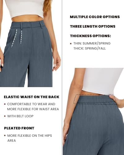 FUNYYZO Wide Leg Dress Pants for Women Work Slacks Business Casual Outfits
