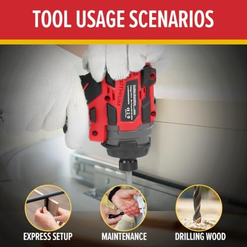 Prostormer 17V Cordless Impact Driver Set, 140Nm Brushless Screwdriver(Red)