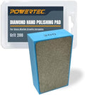 POWERTEC Diamond Hand Polishing Pads 200 Grits 1Pack, Diamond Sanding Block for Polishing and Grinding Porcelain, Ceramic Tile, Glass, Granite, Stone, Wood & Metal (71906)
