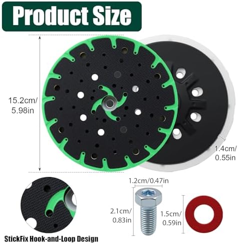 2 Pack 202460 6" Back-up Hard Sanding Pad 17/48-Hole Sanding Pad Discs