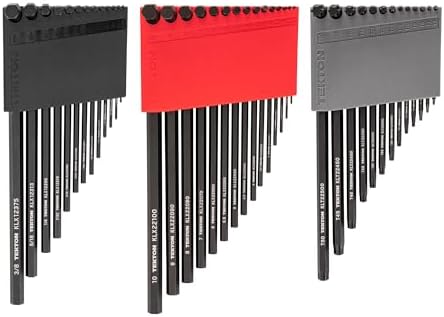 TEKTON Flat End Hex and Star L-Key Set, 41-Piece | KEY91003 | (0.050 - 3/8 in., 1.3 - 10 mm, T6 - T50), Manganese Phosphate Finish, Holder