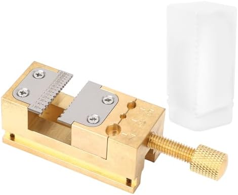 Mini Flat Clamp, Mini Bench Vice Clamp Opening Parallel Table Vise for Watch Repairing Sculpture Craft Jewelry DIY Carving Tool, 0.2-1.5mm Hole Dia Watchmaker Wheel Pointers Tool