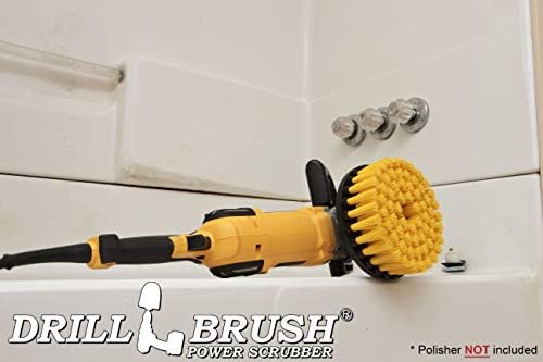 7in Boat Brush Variable Speed Polisher Attachment - Medium Yellow Bristles