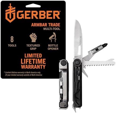 Gerber Armbar Trade EDC Pocket Knife Multitool with Bottle Opener, Onyx