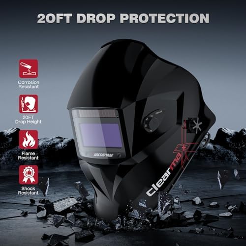 ARCCAPTAIN Welding Helmet Auto Darkening, 1/25000s Response, Shade 4/9-13