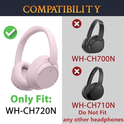 SOULWIT Headband Hinge Swivel Rotation Joint Pivot Replacement Parts for Sony WH-CH720N(WHCH720N) Noise Canceling Wireless Headphone, Plastic Hanger Bracket Attachment Accessories - Pink