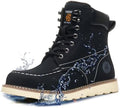 Steel Toe Boots for Men-6 Inch Moc Toe Safety Work Boots Non-Slip Resistant Indestructible Construction Western Boot Mens Steel Toes Shoes