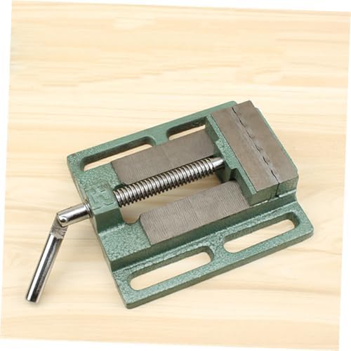 Mikikit 5-inch Cast Iron Drill Press Vise Table Vise Bench Clamp for Woodworking Milling and Drilling Machines, Small Workholding Device for Workshop Use