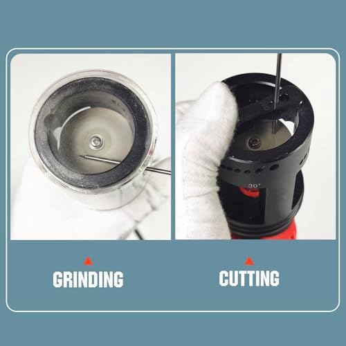 3mirrors Professional Tungsten Electrode Sharpener Grinder with Dust Cover - 4 Sizes & 6 Angles TIG Welding Rotary Tool - Includes 5X 35mm Diamond Wheels & 2X Rods - Fits 3/4-12 Thread Tools