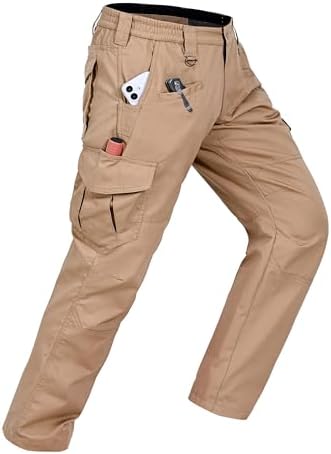 CNBQDD Mens Work Pants Cargo Tactical Construction for Men Ripstop Waterproof Lightweight Outdoor Hiking with Pockets
