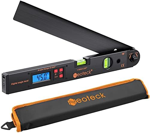 Neoteck 16 inch Digital Angle Finder 225°Aluminum Protractor LCD Backlight