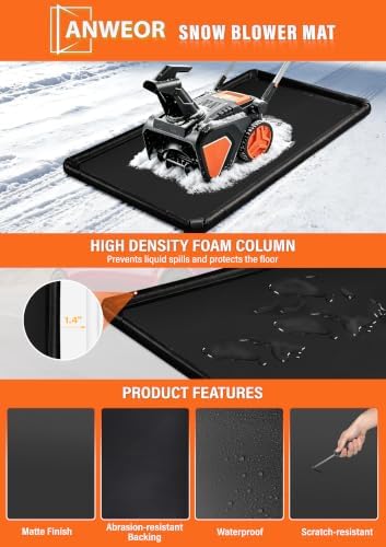 Snow Blower Mat,60 x 72 in Thicked PVC Snowblower Mats