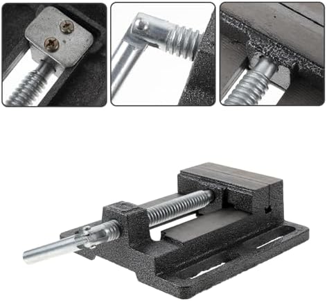LIFKOME 3 Inch Cast Iron Drill Press Vise and Table Bench Clamp for Woodworking Milling and Drilling Machines, Small Workholding Device for Precision Clamping Random Color