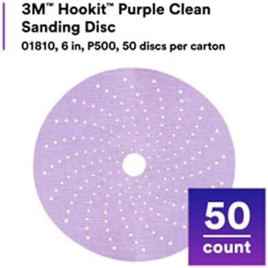 3M Cubitron II Hookit Clean Sanding Abrasive Disc 31372, 6 in, 220+ Grade, Pack of 50 Discs, Virtually Dust-Free, High Performance, Long Lasting, Multi-Hole Pattern, Feather Edging, Stock Removal
