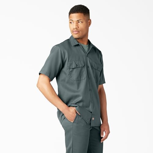 Dickies Men’s Short Sleeve Work Shirt – Durable Twill Button Down Shirts for Men, Lightweight Uniform for Daily Wear