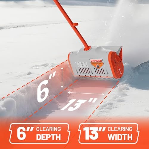 Litheli 20V Cordless Snow Shovel, 13-Inch Battery-Powered Snow Blower with 4.0Ah Battery, Easy to Use Snow Removal for Driveways, Sidewalks, Decks & Patios
