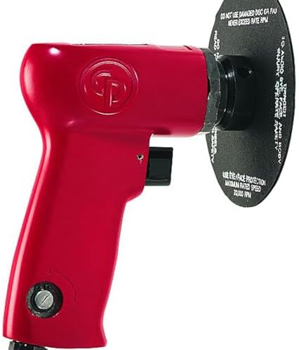 Chicago Pneumatic CP9778 - Air Sander Tool, Home Improvement, Woodworking Tools, Polisher, Rust Removal, Right Angle Sanding Tool, Pistol Handle, Hook & Loop, 5 Inch (125 mm), 0.5 HP/370W - 14000 RPM