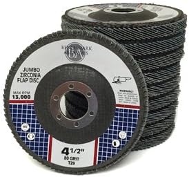 Benchmark Abrasives 4.5" x 7/8" Zirconia Type 29 Flap Discs, 80 Grit