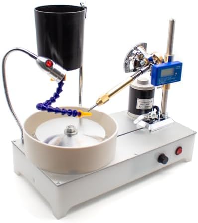Gemstone Grinding Faceting Machine Faceted Gem Polishing Machine Jewelry Polisher Flat Grinder Lapidary Machine 2800RPM 120W (Digital Display)