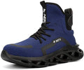 XUNRUO Work Safety Boots for Men and Women Steel Toe Lightweight Breathable Pull on Construction Boots