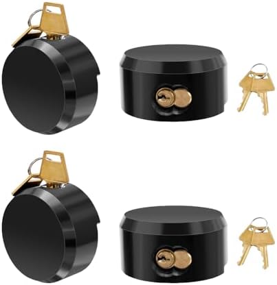 4 Pack Hidden Shackle Padlock Keyed Alike Heavy Duty Trailer Puck Black