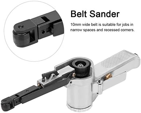 Eboxer Air Belt Sander, 10mm Pneumatic Belt Sander 3/8" x 13" with 3pcs Belts, File Sander for Cutting and Grinding, Air Grinding Polishing Tool for Wood Glass Metal