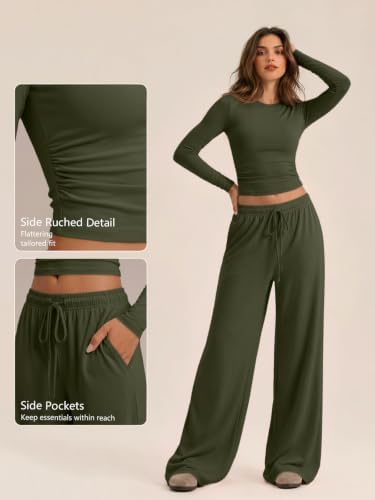 Trendy Queen Women's 2 Piece 2026 Fall Fashion Lounge Set with Pockets