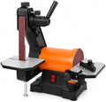 1x30 Belt Sander and 5 Inch Disc Sander - Mini Belt Sander | Tool-Free Benchtop Belt Sander with Dual Dust Ports | Cast Aluminum Bench Sander for Woodworking & Knife Making | Black