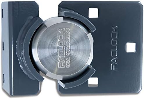 PACLOCK's UCS-7S/779 Hasp and Puck Combo Kit, Stainless Steel Body, Grey Hasp, High Performance 6-Pin Cylinder, One Lock Keyed to a Number U-Pick! w/ 2 Keys, No Backplates