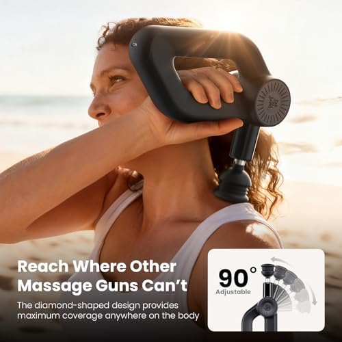 BOB AND BRAD D6 Ultra Massage Gun with Infrared Light, Deep Tissue Percussion with 16mm Amplitude, Professional Muscle Massager for Athletes, Electric Handheld Massager